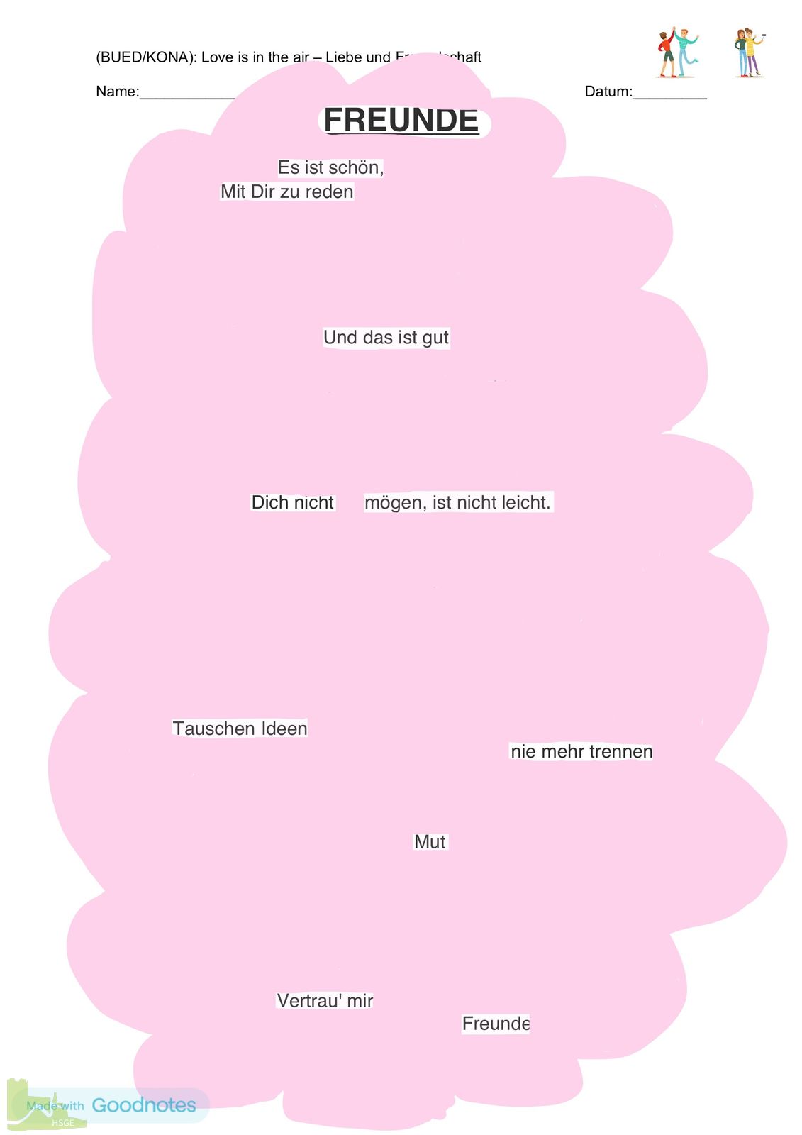 Kreativ, schwarz-bunt und voller Gefühl – Blackout Poetry im Religionsunterricht der 7a/b