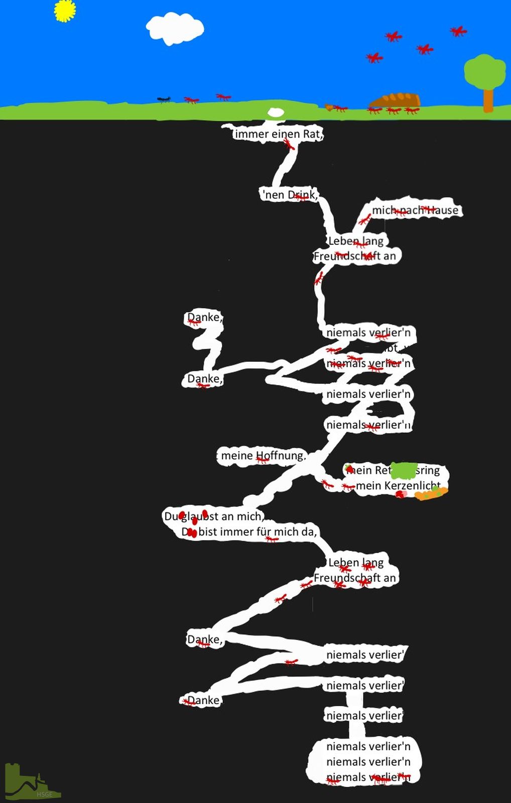 Kreativ, schwarz-bunt und voller Gefühl – Blackout Poetry im Religionsunterricht der 7a/b